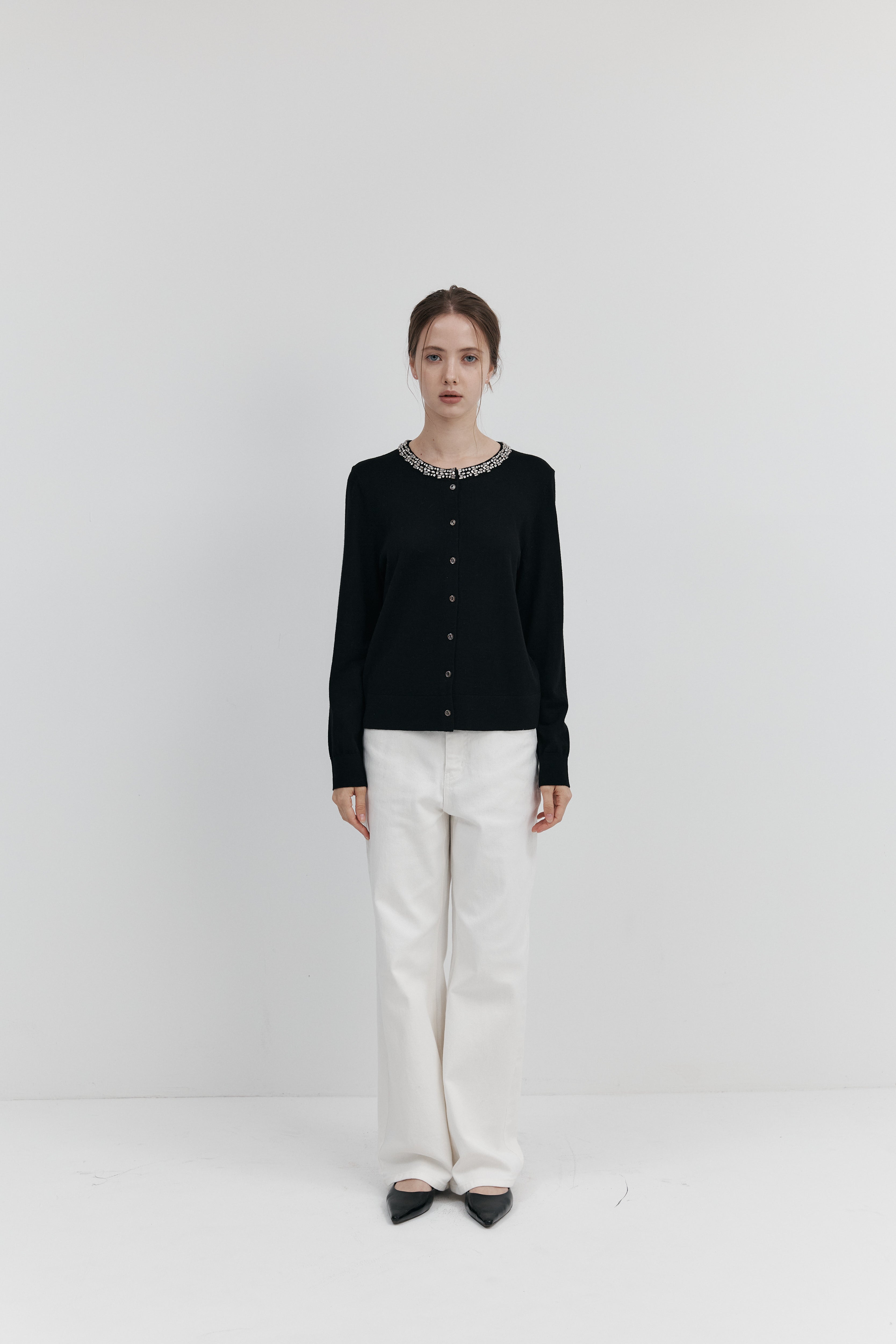 Biella Yarn 울 큐빅 카디건 – 롱슬리브